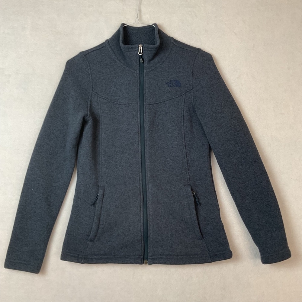 The North Face Womens Crescent Full Zip Sweater Fleece Jacket Blue Medium M